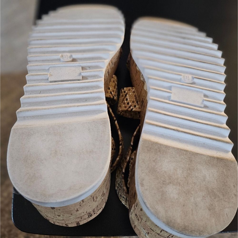 R2 Womens Neutral Boho Bandi Chunky Wedge Platform Sandal Natural Rafia Size 9.5 - Picture 7 of 7
